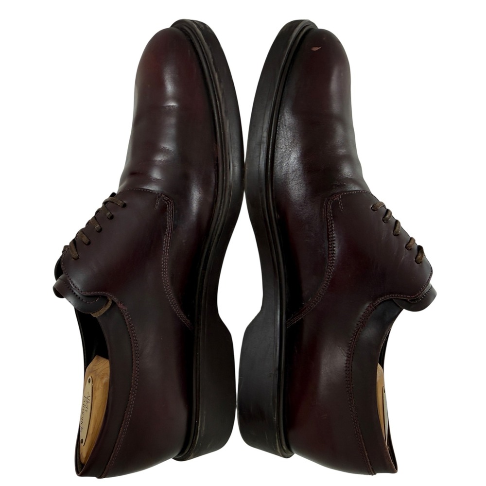 Salvatore Ferragamo Burgundy Leather Oxford Dress Shoes Men Size 8 2E WIDE Italy - Picture 6 of 14